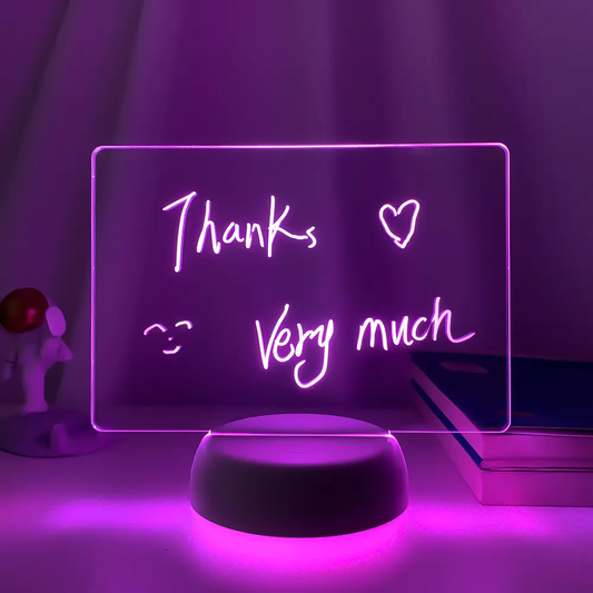 Touch Control Base Rewritable 3D Night Light with Message Board Lilac Milo
