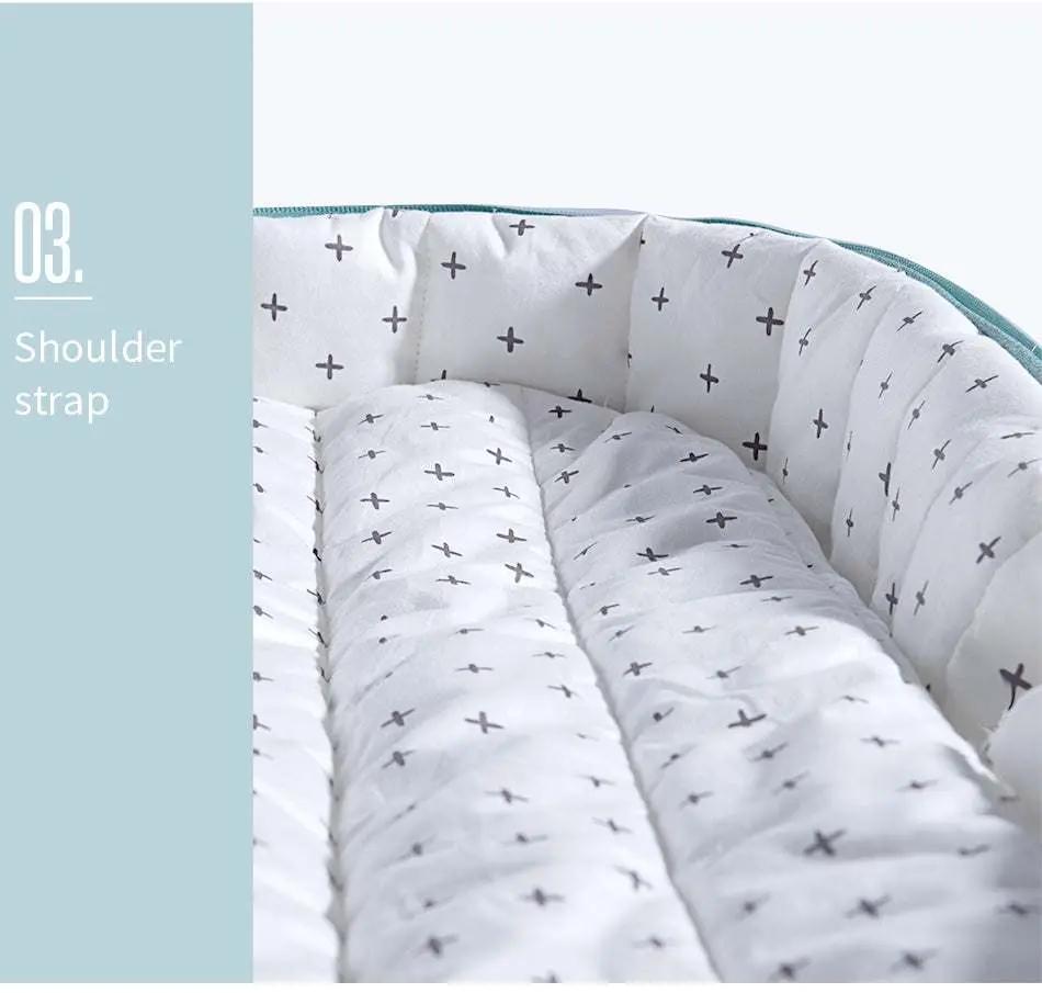 Portable baby diaper bag changing pad with soft cotton cushion and cross pattern design