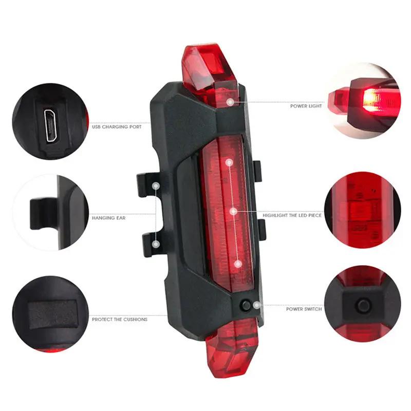 USB Rechargeable Head & Tail Light Set, 4 Modes, LED Ivory Coeus
