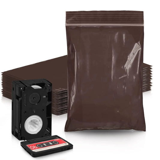 Amber Zip Bags 6 x 8 Brown Poly Zip Bags for Storage 100 Pack Periwinkle Eros