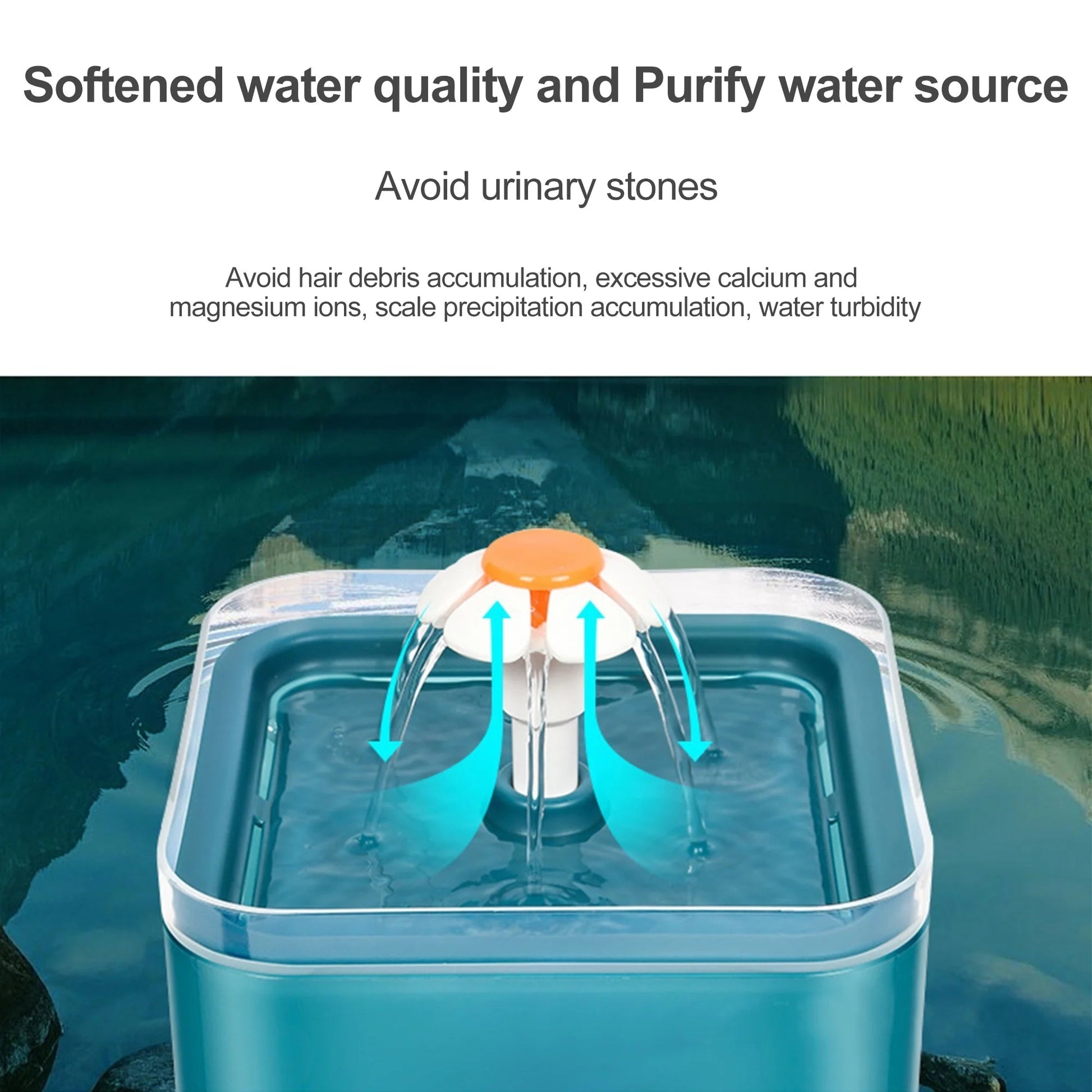 2L automatic cat water fountain with 4-stage filter, ultra quiet pump, and LED light for clean drinking water