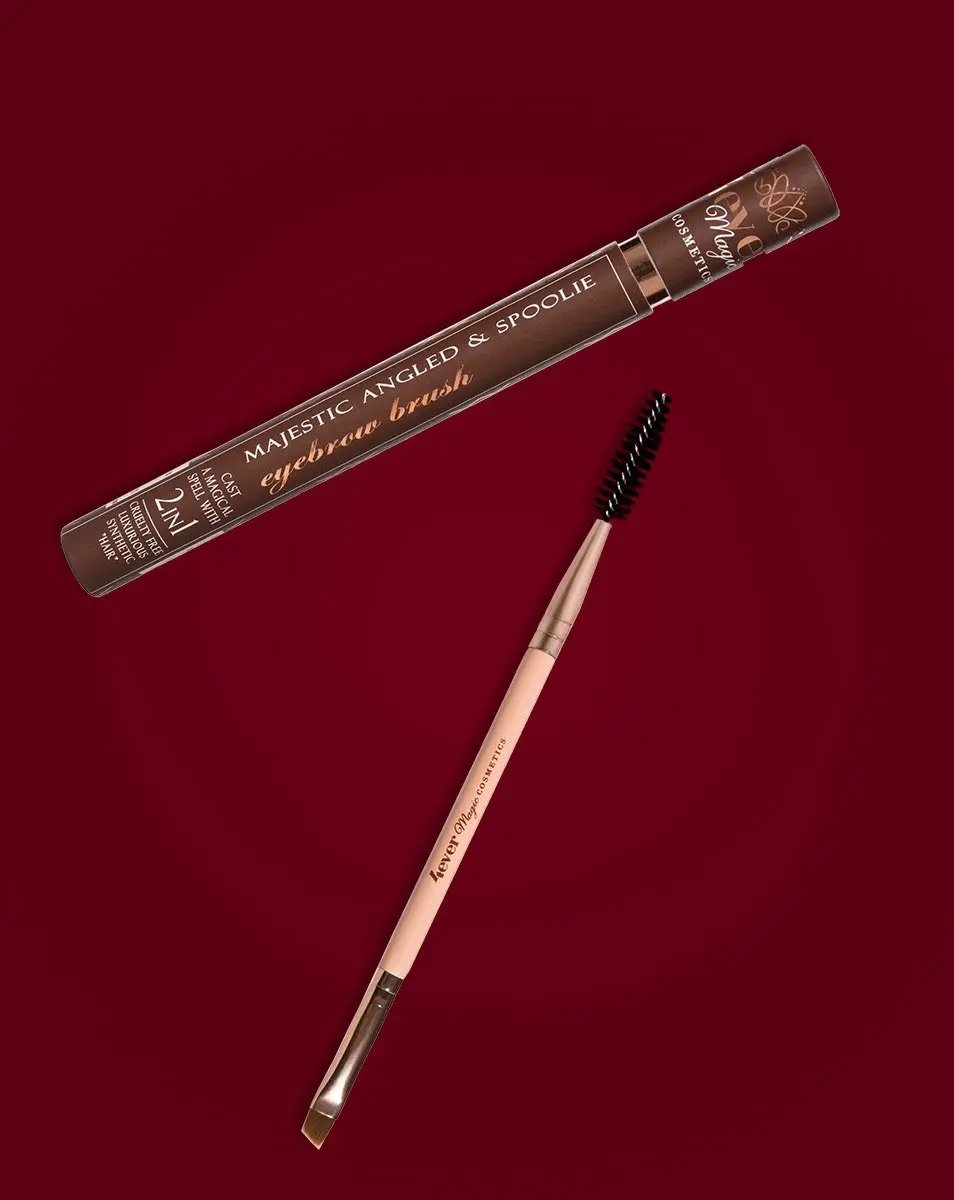 Majestic Angled and Spoolie Eyebrow Brush Pink Charlie