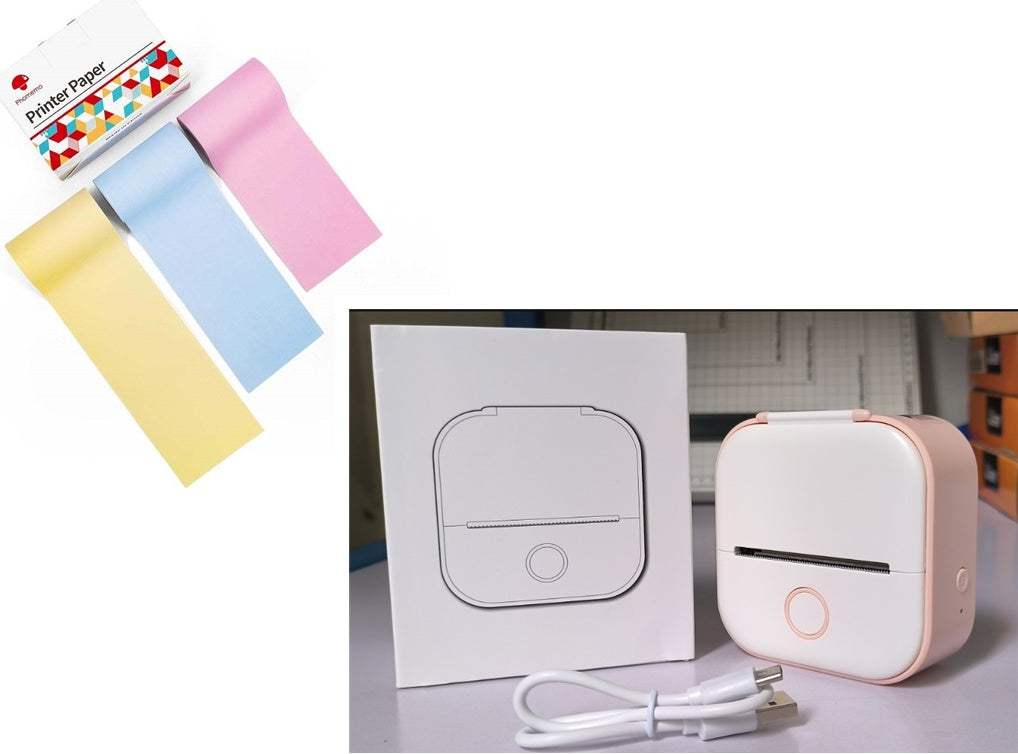 Portable Mini Thermal Label Printer Home Photo Printer Student Wrong Question Printer Bluetooth-compatible Mini Label Printer Price Tag - Shenanigans