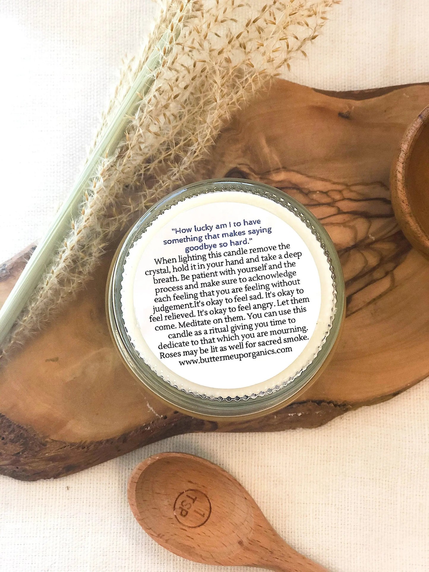 Grief Candle / Intention Candle / Essential Oil Candle / Soy Wax White Smokey