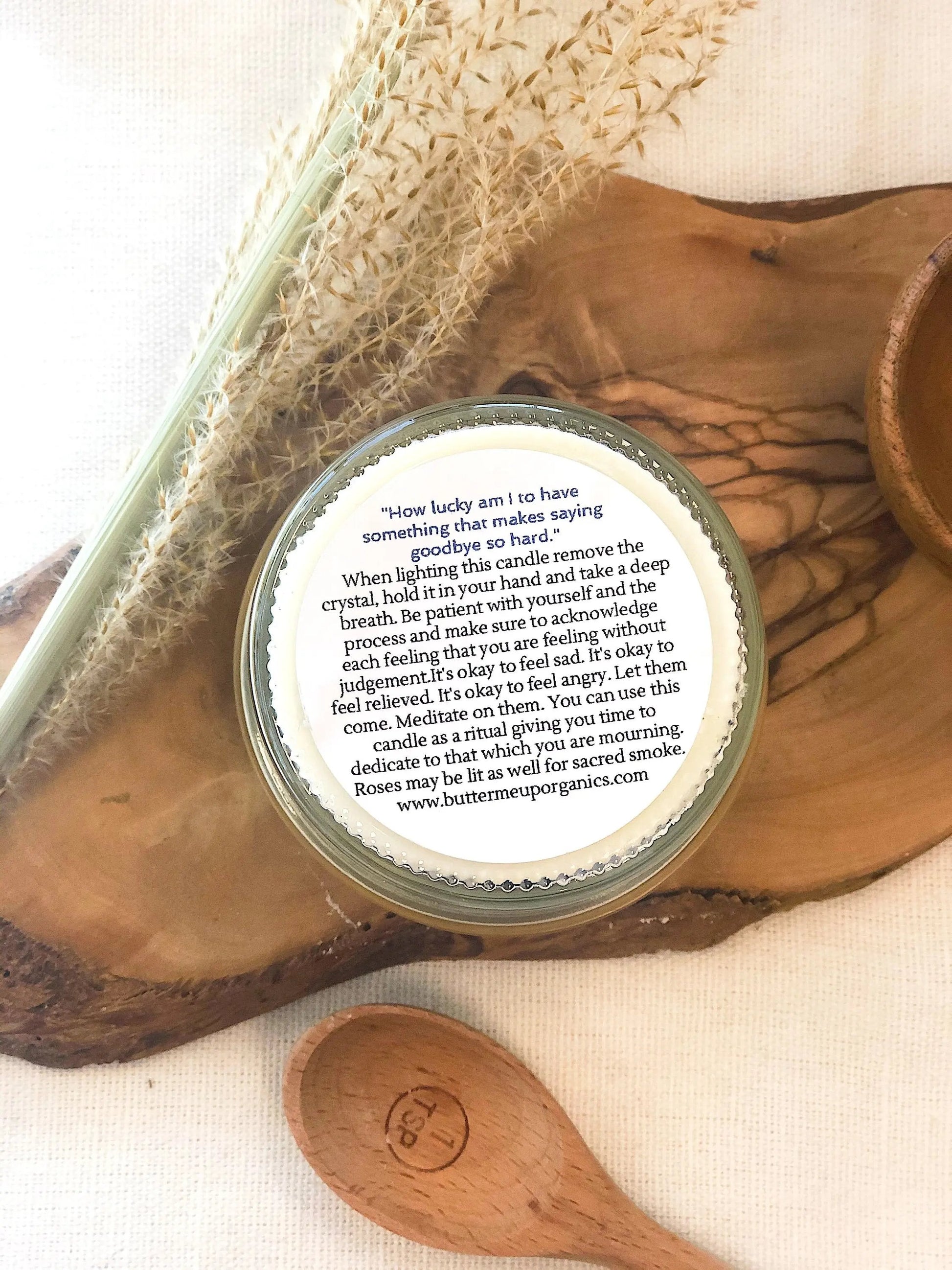 Grief Candle / Intention Candle / Essential Oil Candle / Soy Wax White Smokey