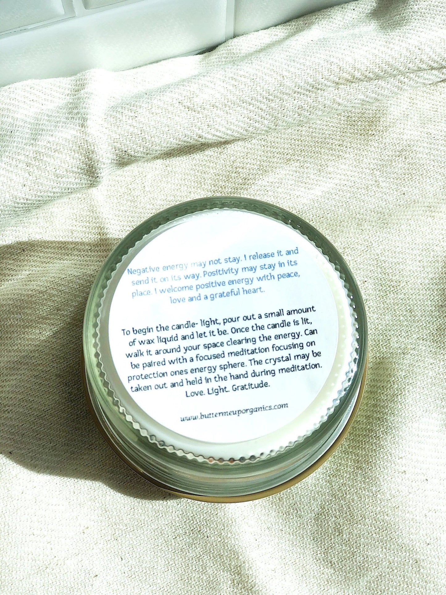 Space Clearing Candle/ Intention Candle / Organic Soy Candle / Candle White Smokey