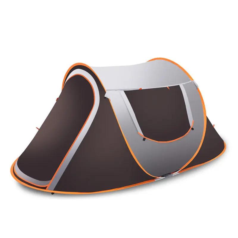 Large Capacity 4 to 5 Persons Automatic Pop Up Camping Tent Yellow Pandora