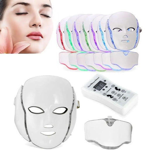 7 Color PDT light Therapy face Beauty Machine LED Facial Neck Mask Blue Charlie