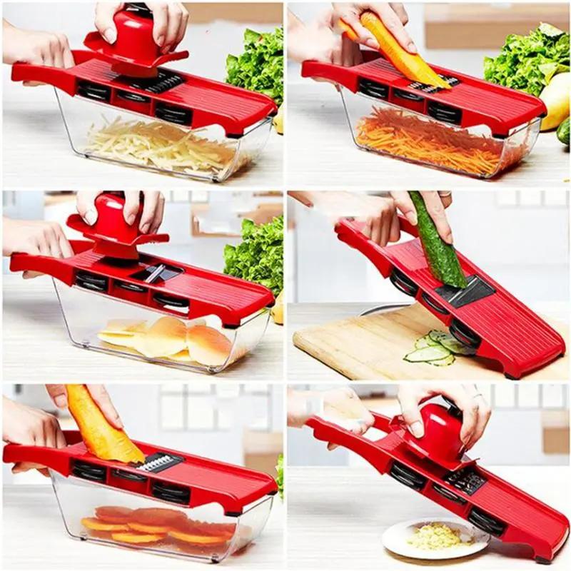 Vegetable Fruit Cutter with Steel Blade mandoline Slicer Potato Peeler Jade