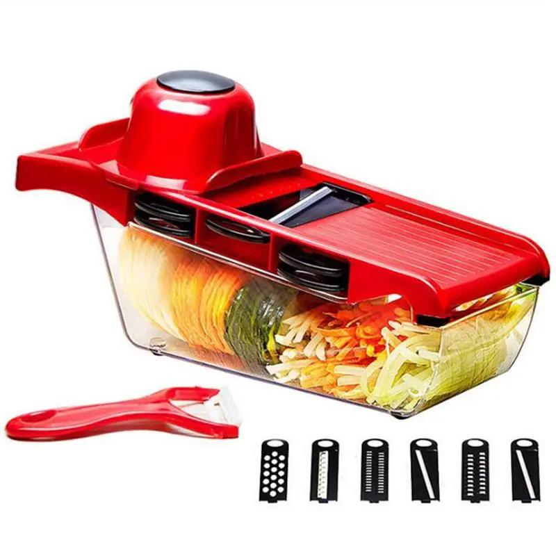 Vegetable Fruit Cutter with Steel Blade mandoline Slicer Potato Peeler Jade
