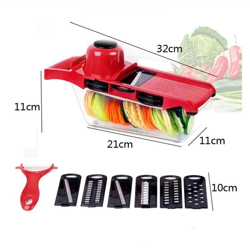 Vegetable Fruit Cutter with Steel Blade mandoline Slicer Potato Peeler Jade
