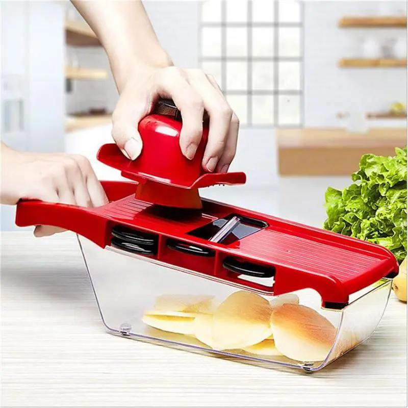 Vegetable Fruit Cutter with Steel Blade mandoline Slicer Potato Peeler Jade