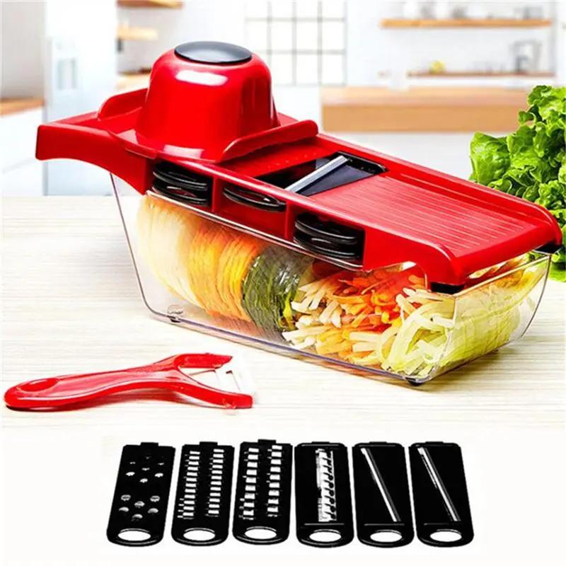 Vegetable Fruit Cutter with Steel Blade mandoline Slicer Potato Peeler Jade