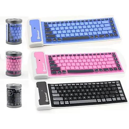 Type Out Of A Box With Flexible Silicone Bluetooth Keyboard Salmon Lucky