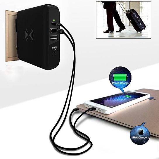 Global Gadget Charger portable multi-power adapter with USB and wireless charging for travel