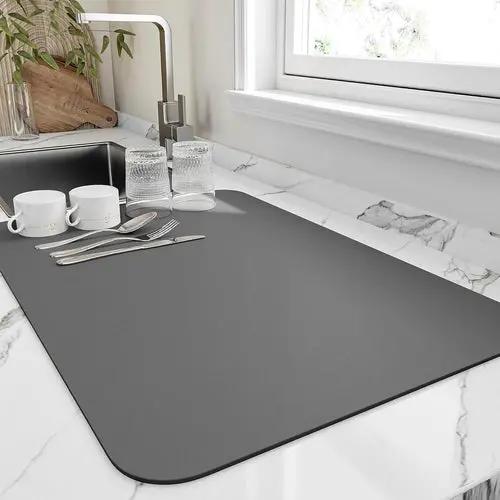 Super Absorbent Dish Drying Mat for Kitchen Counter Champagne Apollo