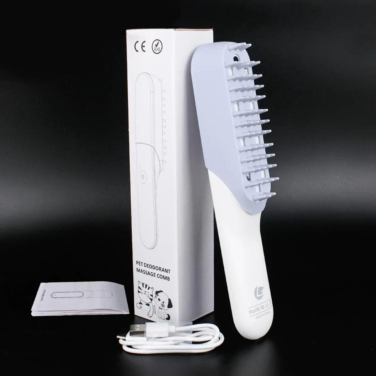 Pet Silicone Massage Brush Deodorant Sterilization Comb Handle Dog