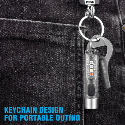 Compact Magnet Multifunction Warning camping flashlight with keychain design for portable use