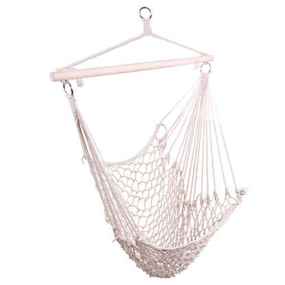 SolunaWeave™ – Cotton Rope Hanging Chair (Beige)