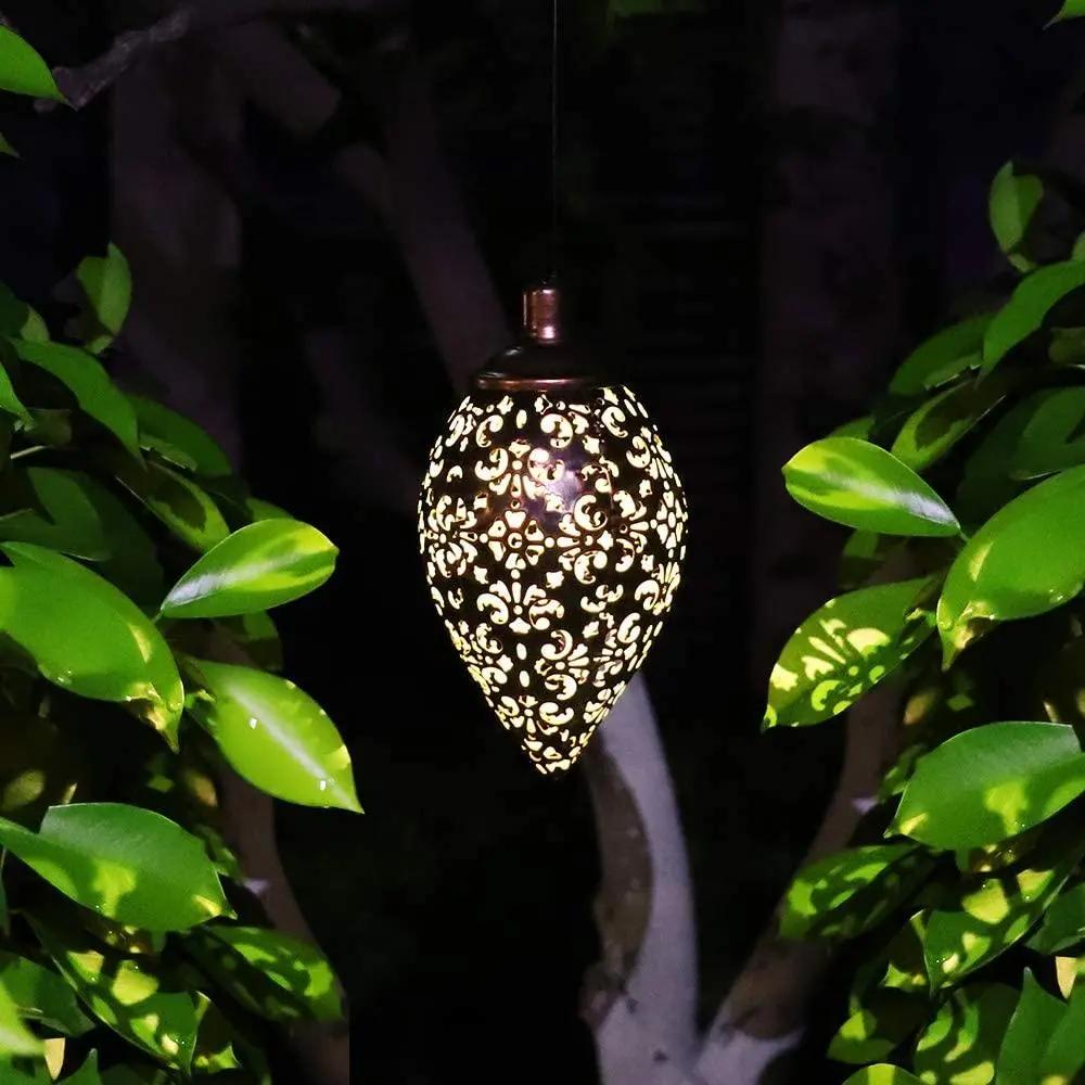 Solar Light LED Lantern Garland Waterproof Hanging Outdoor Fairy Light Pink Iolaus