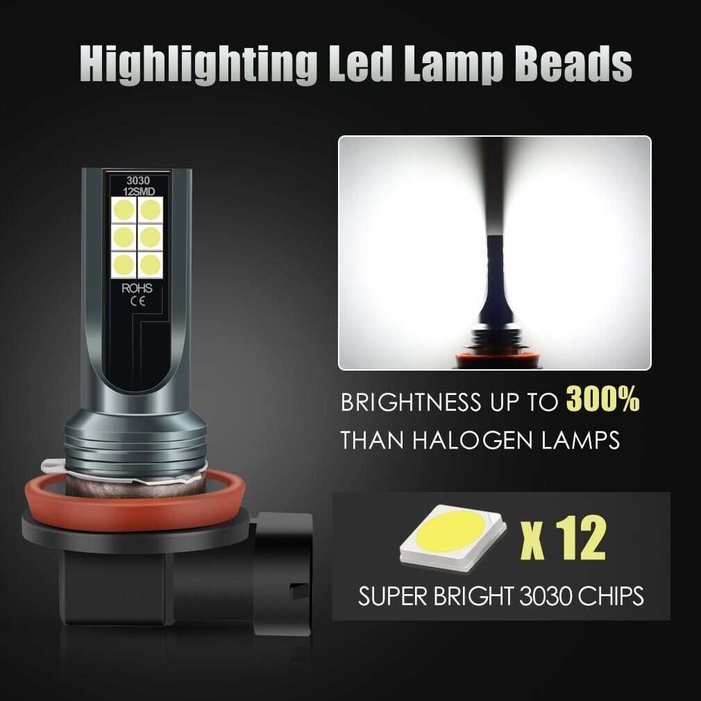 9005 9006 LED Headlights Kit Combo Bulbs 8000K High Low Beam Super