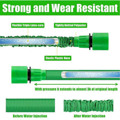 Expanding Expandable Flexible Garden Water Hose w Spray Nozzle 25, 50,
