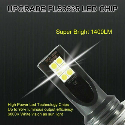 9005 9006 LED Headlights Kit Combo Bulbs 8000K High Low Beam Super