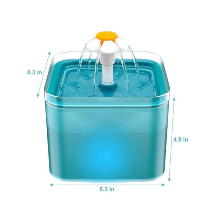 2L automatic water fountain for cats with ultra-silent pump and LED light