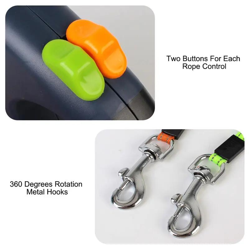 Retractable Dog Leash For Small Dogs Reflective Dual Pet Leash Lead