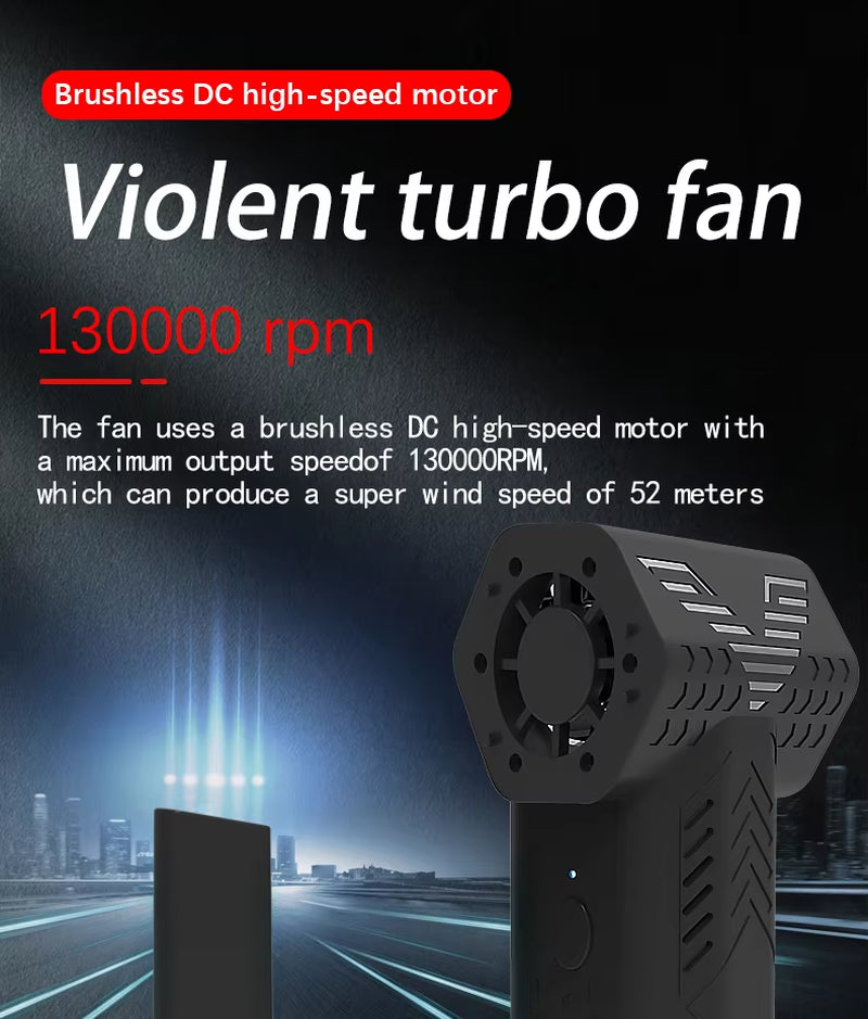 130000RPM Turbofan brushless motor jet fan air duster with high-speed airflow for cleaning