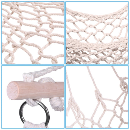 SolunaWeave™ – Cotton Rope Hanging Chair (Beige)