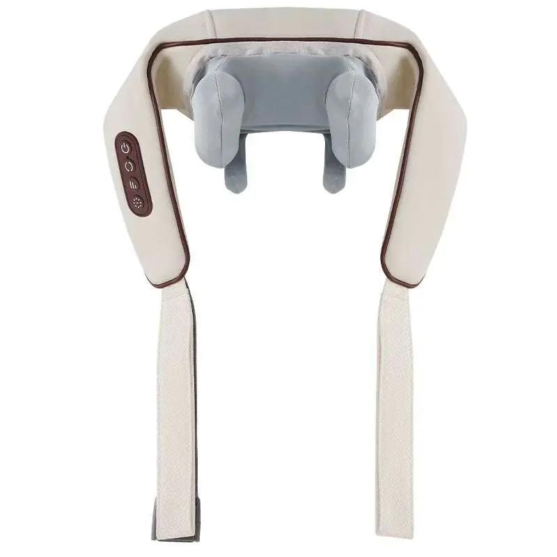 Portable mini relaxer neck and shoulder massager with heated shiatsu kneading and vibration function