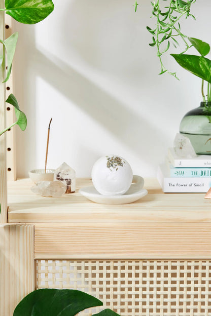 Organic Bath Bomb Calm Bomb- TWO SIZES lavender and chamomile bath White Smokey