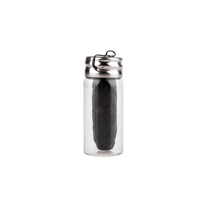 Charcoal Dental Floss in Glass Bottle Yellow Lavender