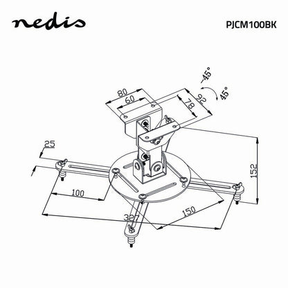 Projector Ceiling Mount Fully Movable (Black, 10kg)