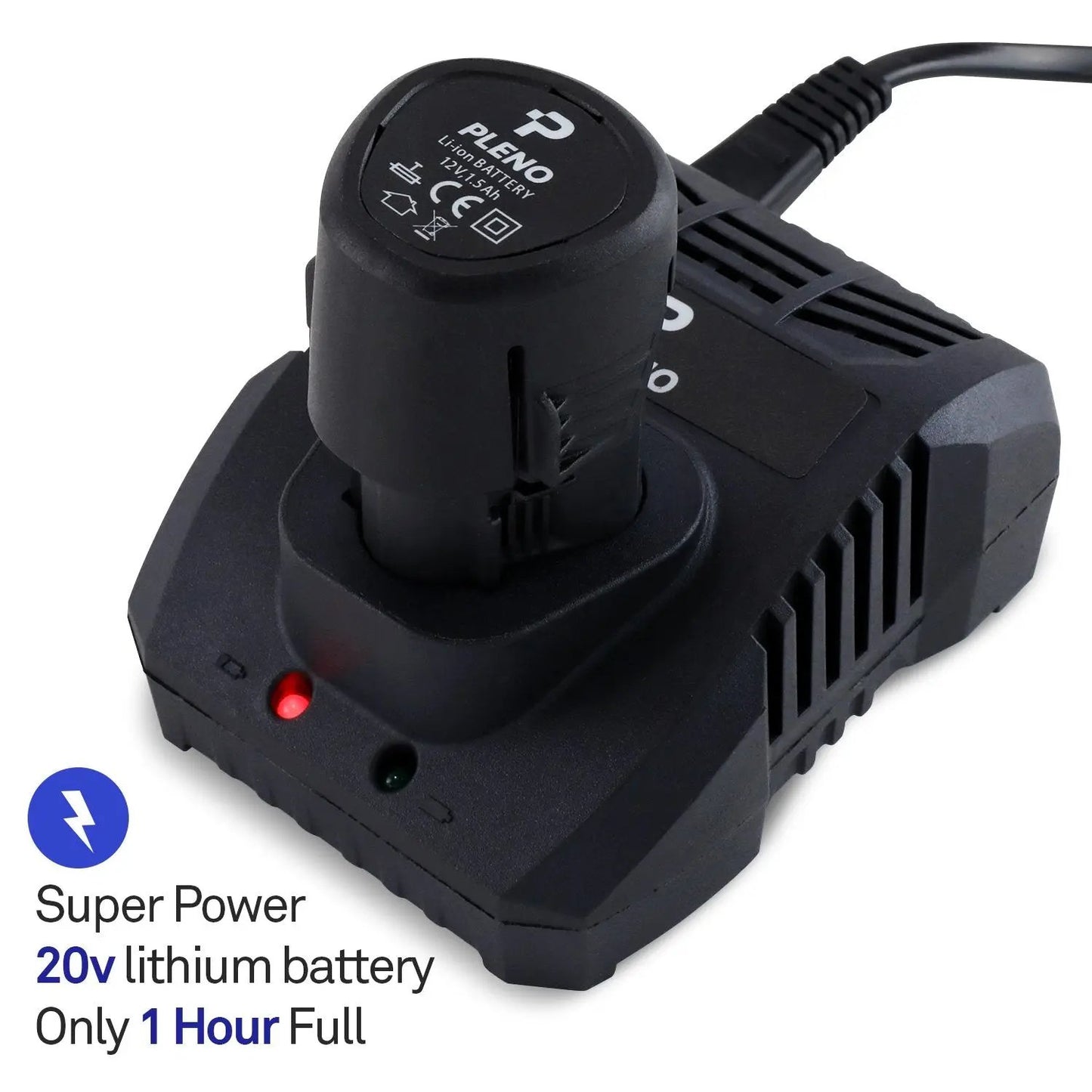 Pleno Massage Gun 20v lithium battery charger with super power and 1-hour full charge indicator