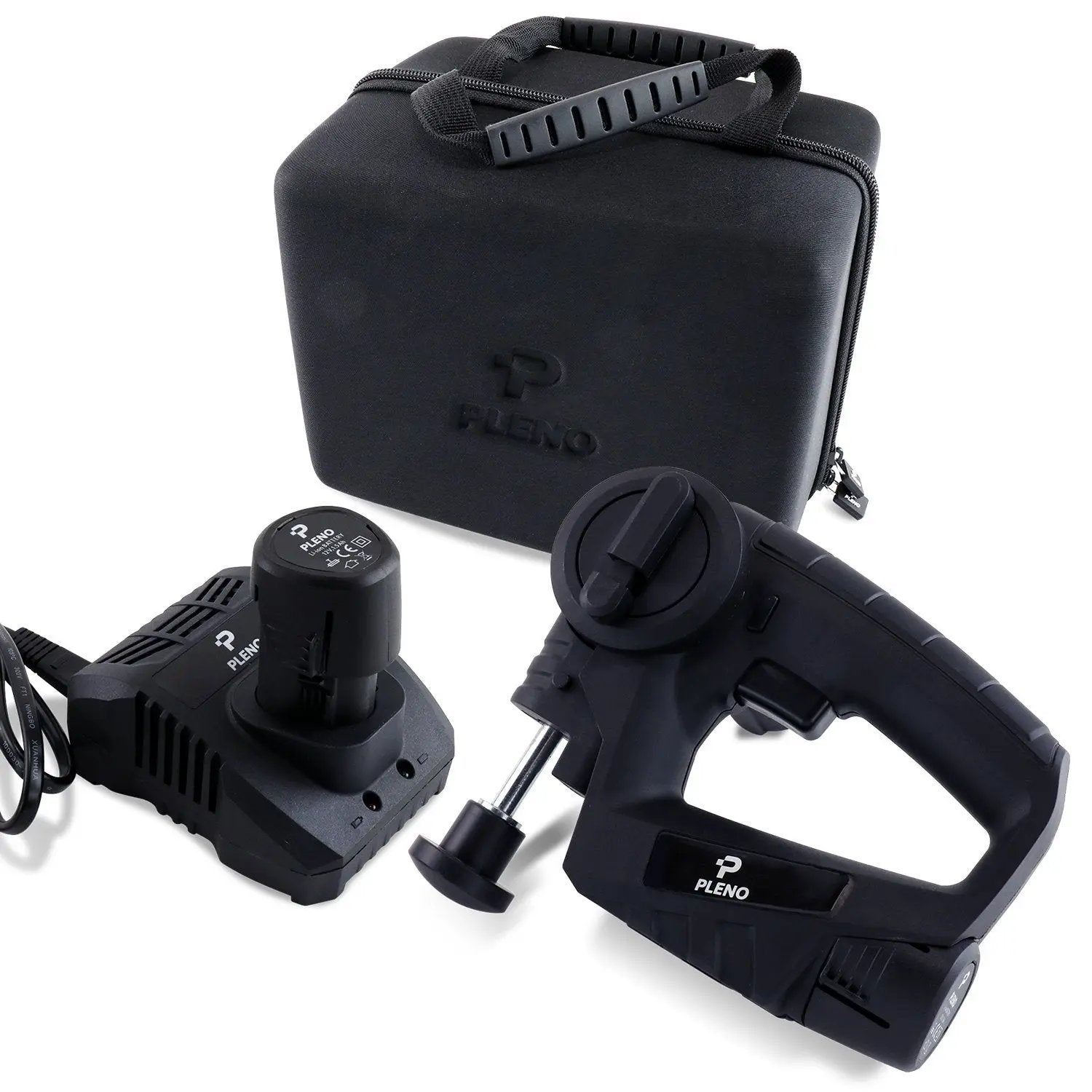 Pleno Massage Gun with charger and carrying case handheld deep tissue muscle massager therapy gun