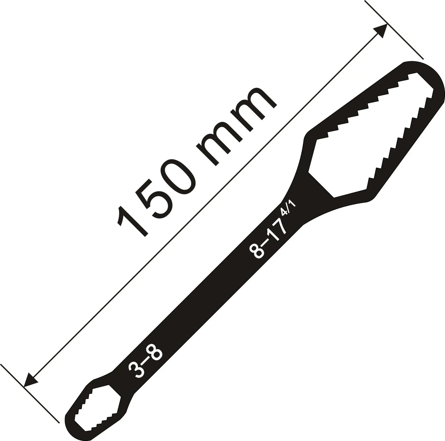 3-17mm Universal Torx Wrench Self-tightening Adjustable Glasses Wrench