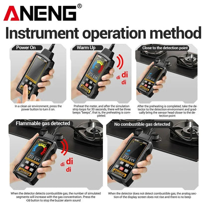 GN807 Combustible Gas Detector Natural Gas Coal Gas Leakage Alarm PPM