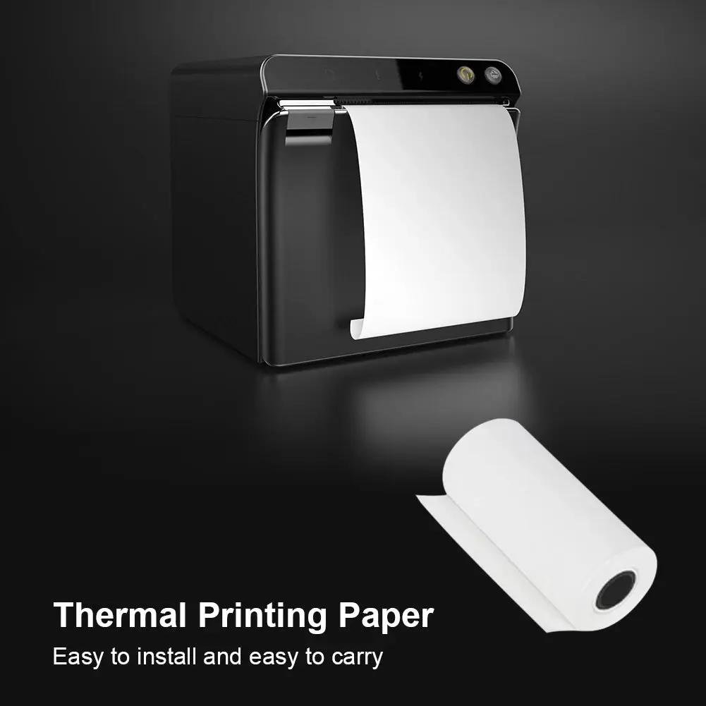Wirelessly BT 200dpi Mini Thermal Printer with 6 Rolls Paper Label