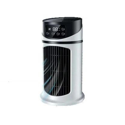 Mini Portable Water Air Cooling Fan white USB powered with digital display and humidifying function