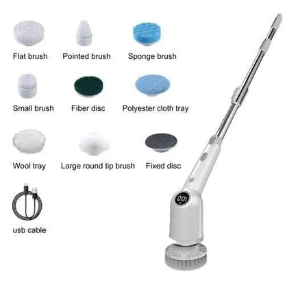 9 in 1 Electric Cleaning Brush LCD Digital Display Multi-Purpose
