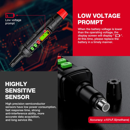 HT61 Gas Leak Detector Gas Analyzer Pen Type Mini Portable PPM Meter