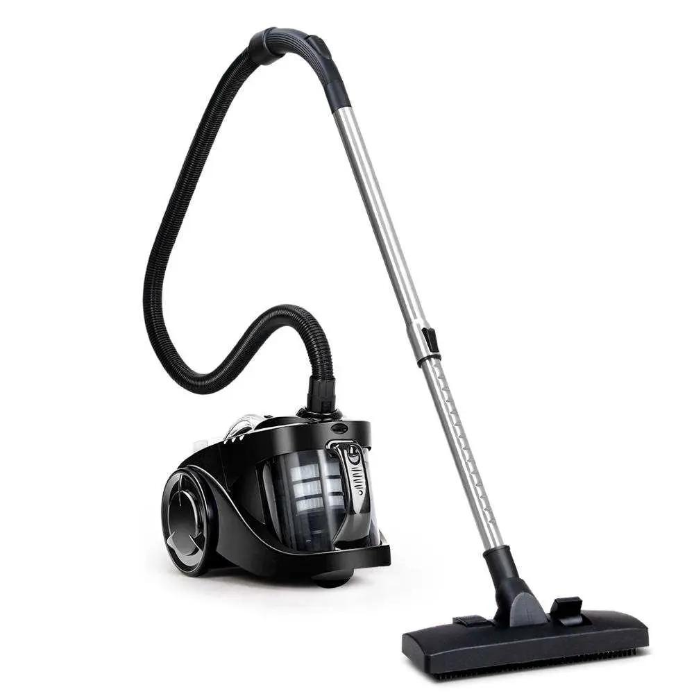 Devanti bagless vacuum cleaner with cyclone system, HEPA filter, telescopic handle, and 2200W power for home and office cleaning