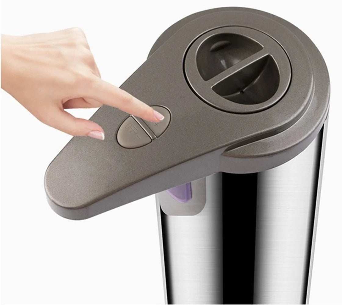 stainless steel automatic liquid soap dispenser with touchless operation and adjustable soap output