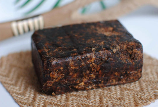 Handcrafted African black soap with organic shea butter for natural skin cleansing and moisturizing