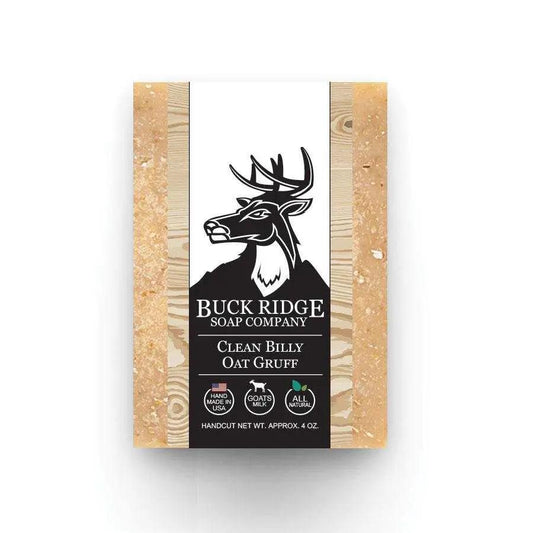 Clean Billy Oat Gruff Men's Handmade Soap with exfoliating oatmeal and goat's milk, unscented and natural ingredients.