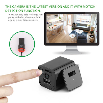 HD 1080P hidden camera USB charger with motion detection for home security