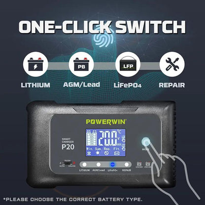 POWERWIN Smart Battery Charger 12V/24V for LiFePO4