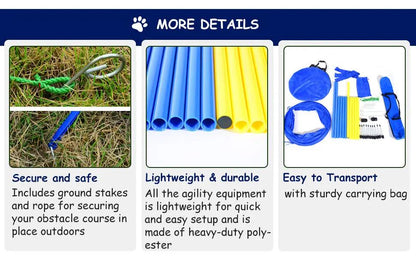PawHut Dog Agility Starter Kit Pet Outdoor Exercise Training Set